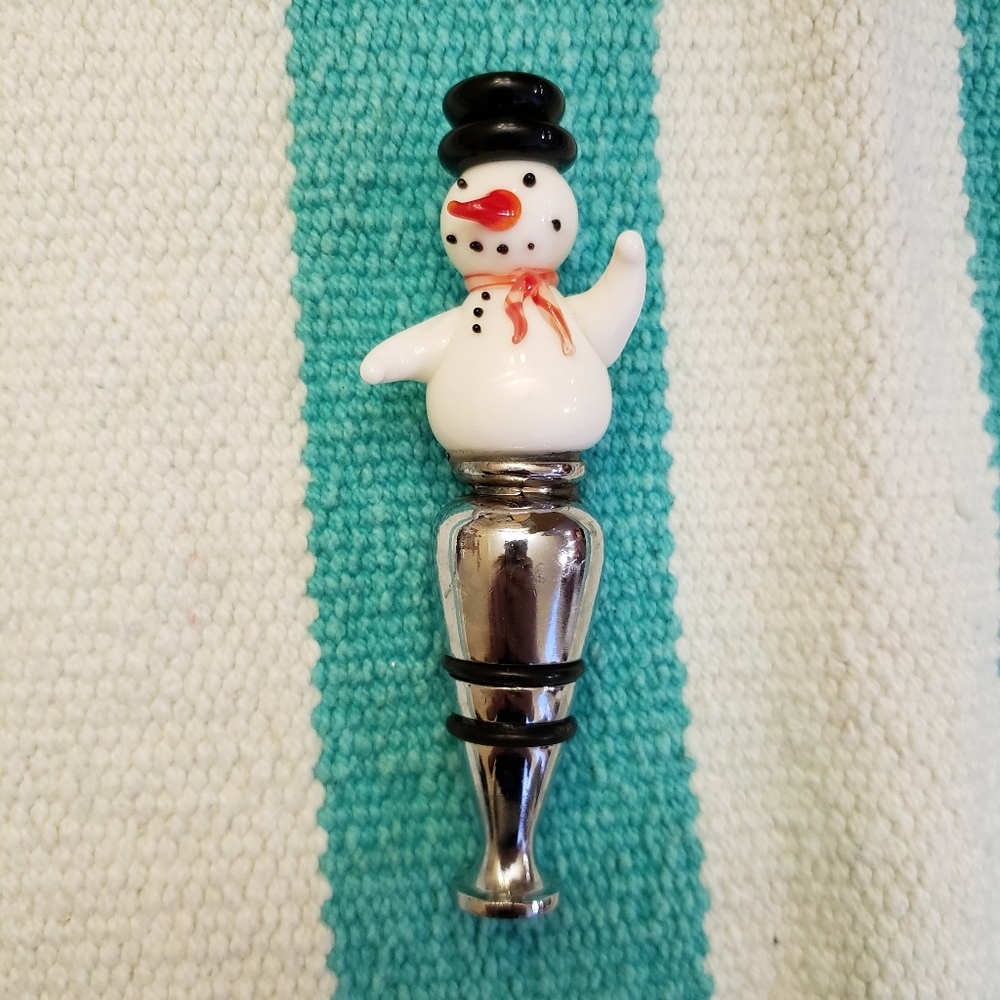 Murano Glass Snowman Wine Stopper